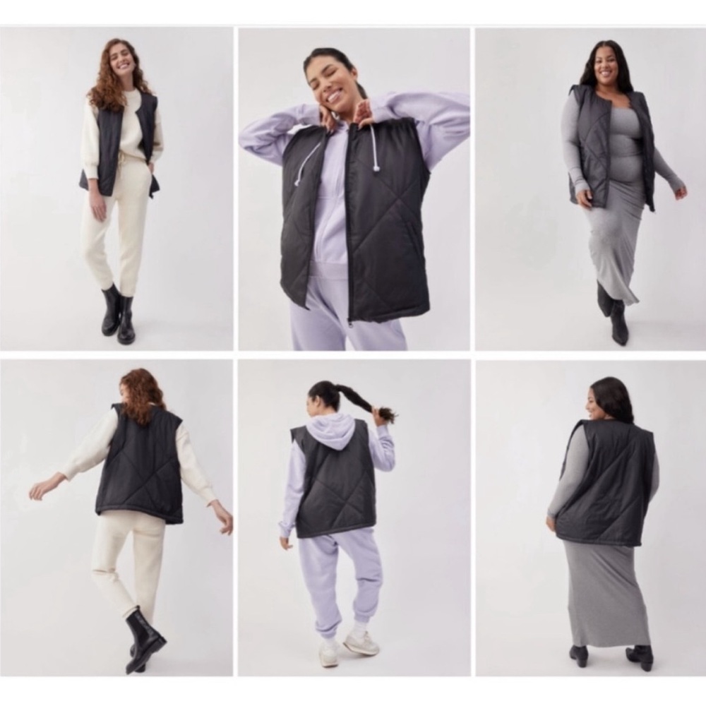 Quilted Puffer Vest - Black